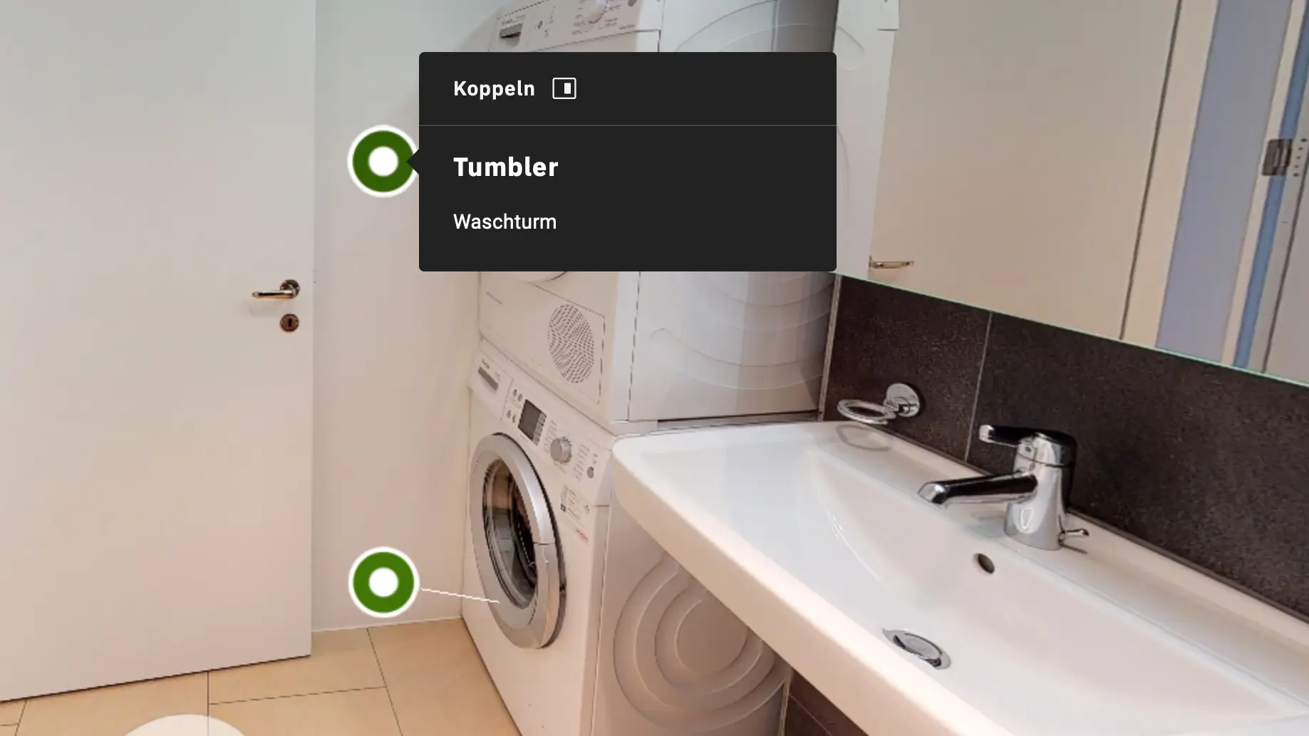360 Grad Rundgang mit eingeblendeten Informationspunkten